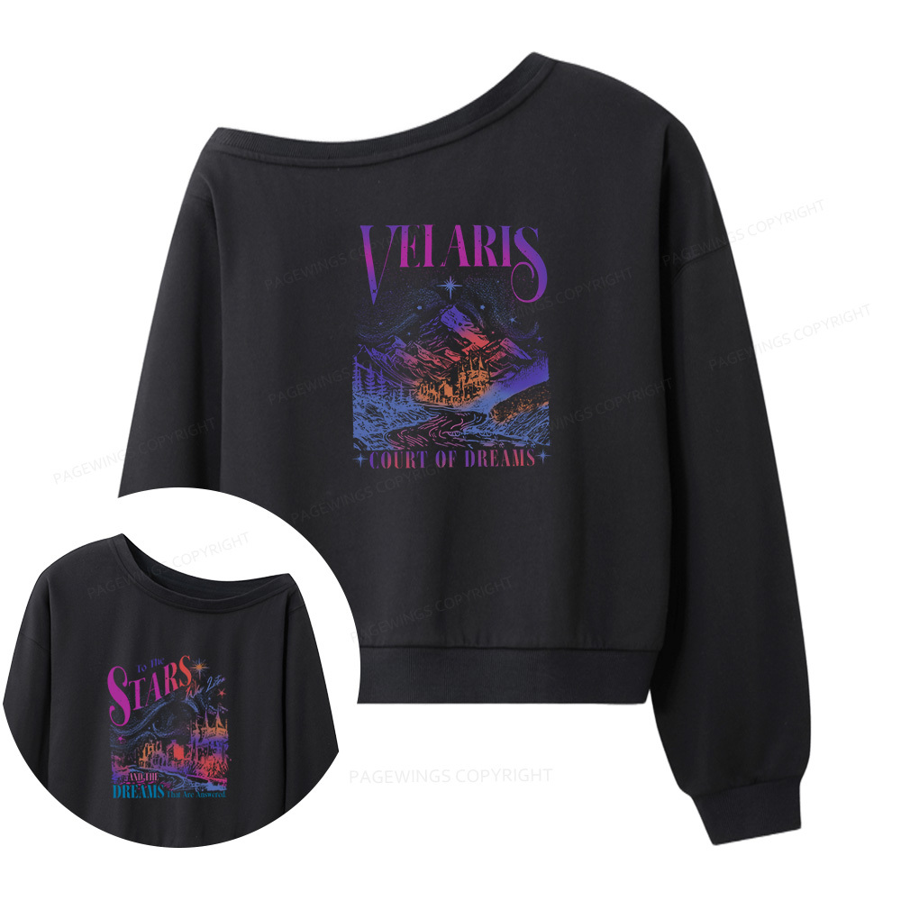 Pagewings Fantasy Novel Lovers 12775 Bookish Women Off Shoulder Sweatshirt