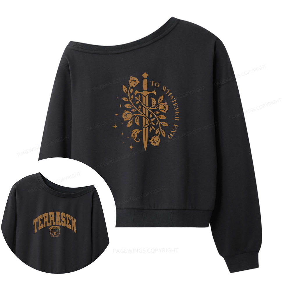 Pagewings Fantasy Novel Lovers 16137 Bookish Women Off Shoulder Sweatshirt