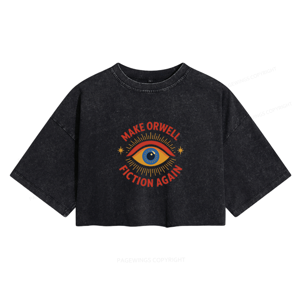 Pagewings Dystopia Quote16117 Read Women's Washed Cropped T-shirt