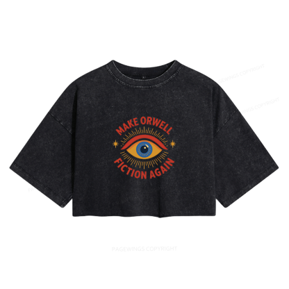 Pagewings Dystopia Quote16117 Read Women's Washed Cropped T-shirt
