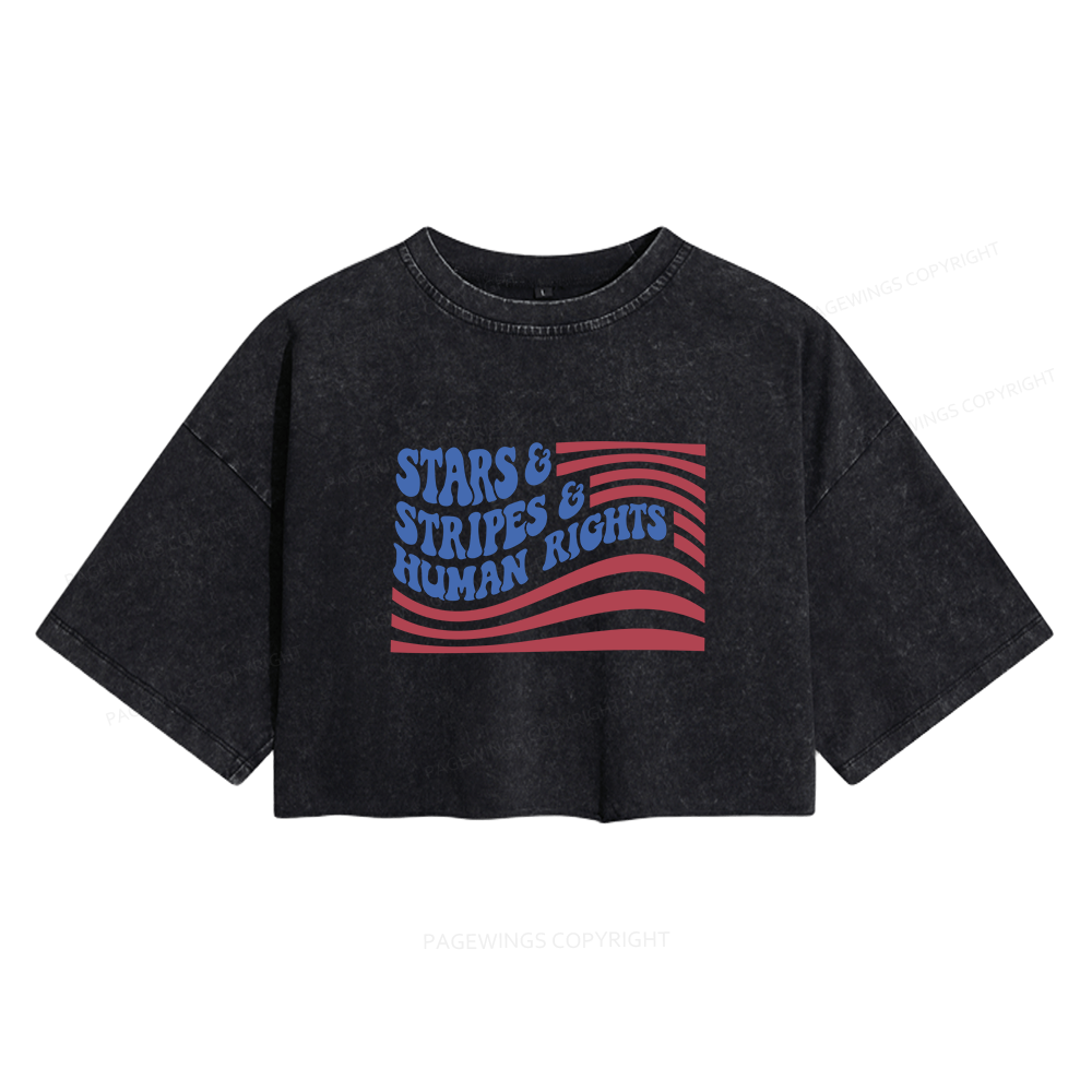 Pagewings Human Rights15958 Read Women's Washed Cropped T-shirt