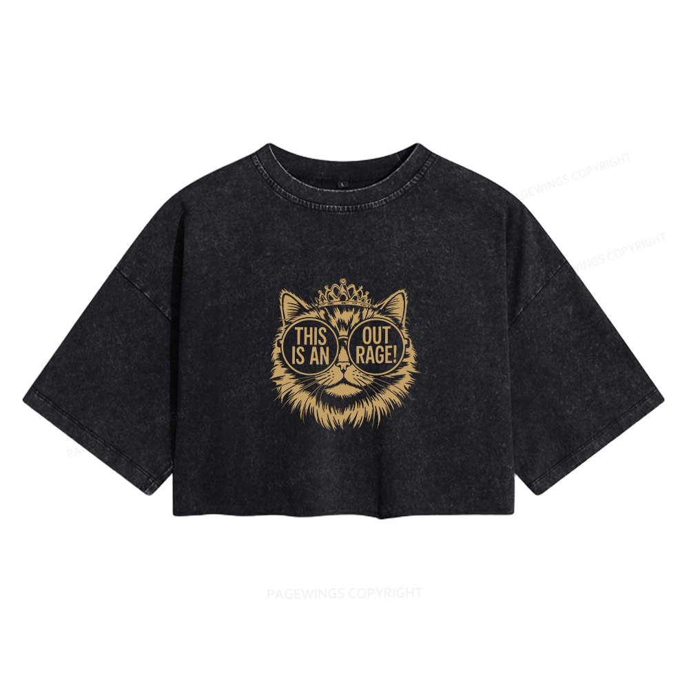 Pagewings This Is An Outrage13991 Read Women's Washed Cropped T-shirt