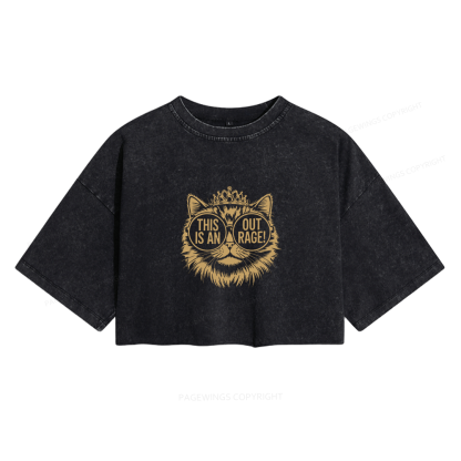 Pagewings This Is An Outrage13991 Read Women's Washed Cropped T-shirt