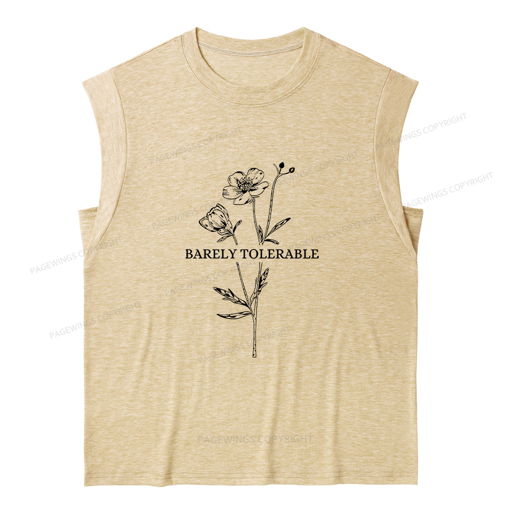 Pagewings Barely Tolerable11905 Bookish Women's Heather Tank Top
