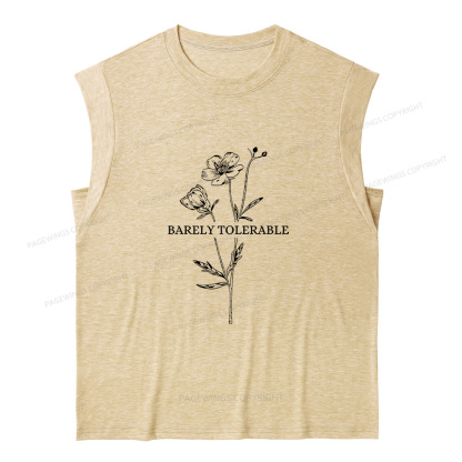Pagewings Barely Tolerable11905 Bookish Women's Heather Tank Top