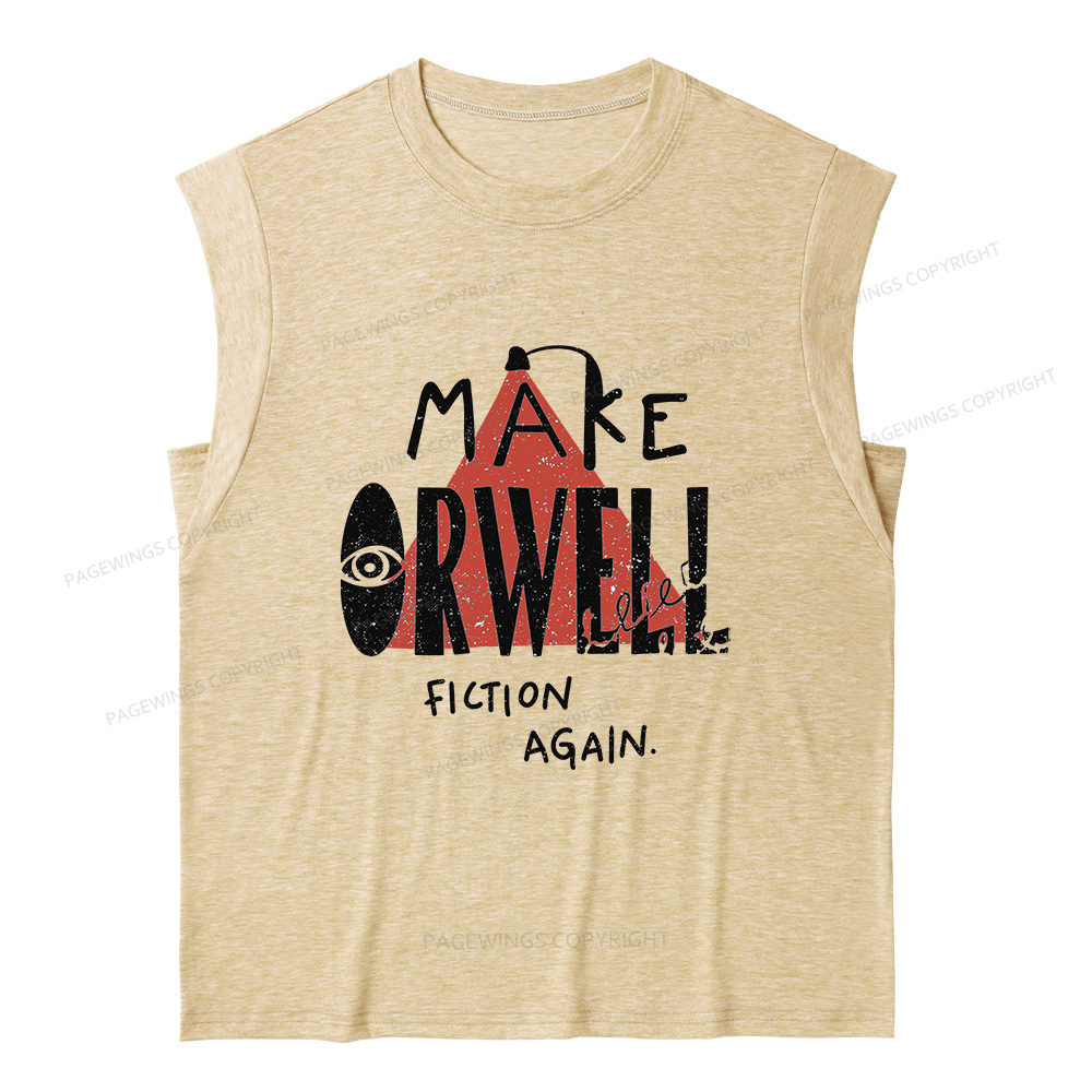 Pagewings Make Orwell Fiction Again10207 Bookish Women's Heather Tank Top