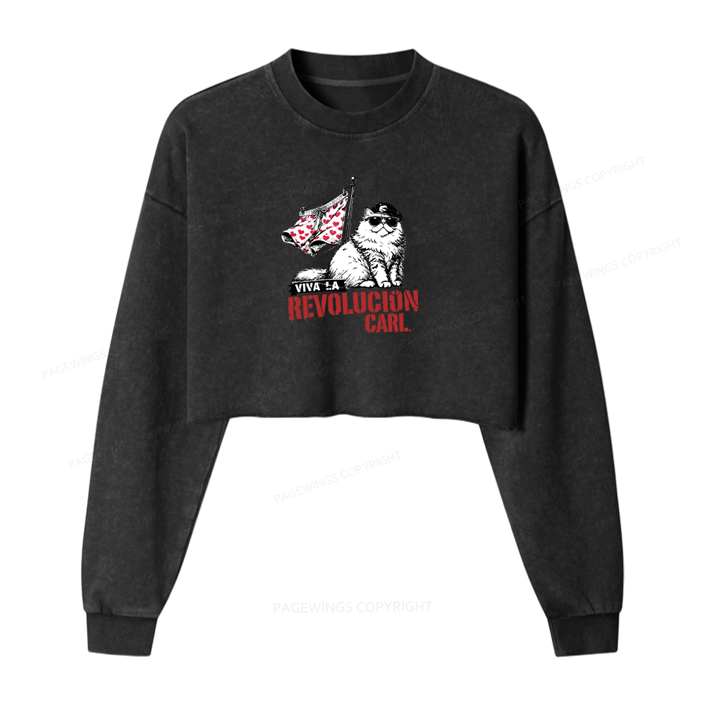Pagewings Sci Fi Novel Lover 15670 Bookish Washed Crop Sweatshirt
