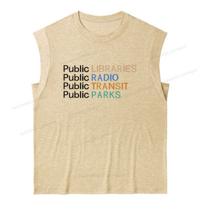 Pagewings Public Libraries Radio11558 Bookish Women's Heather Tank Top