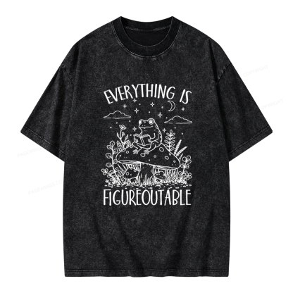 Pagewings Everything Is Figureoutable Unisex Washed T-shirt