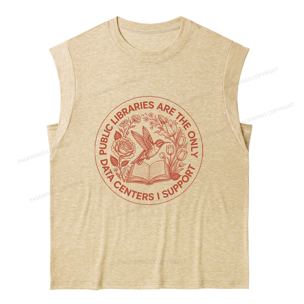Pagewing Public Libraries are the only Data Centers I Support 16091 Bookish Women's Heather Tank Top