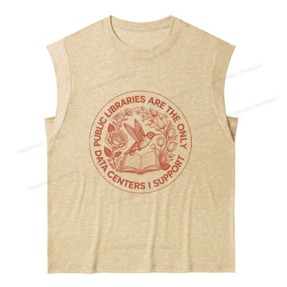 Pagewing Public Libraries are the only Data Centers I Support 16091 Bookish Women's Heather Tank Top
