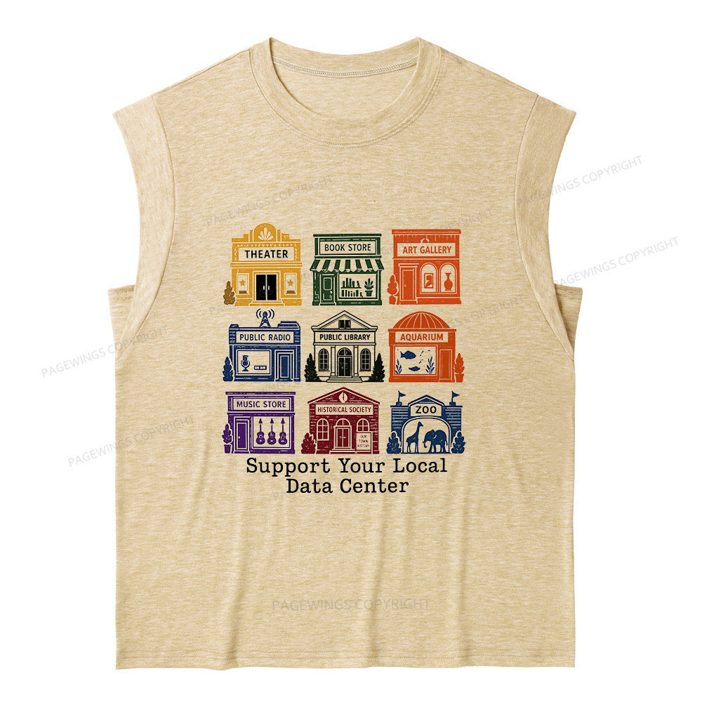 Pagewing Support Your Local Data Center 16102 Bookish Women's Heather Tank Top