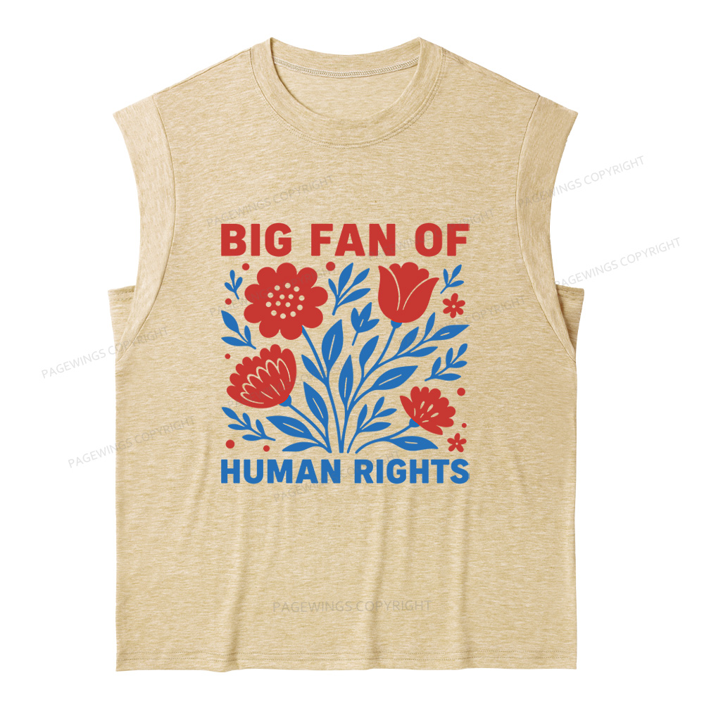 Pagewings Big Fan Of Human Rights 15741 Bookish Women's Heather Tank Top