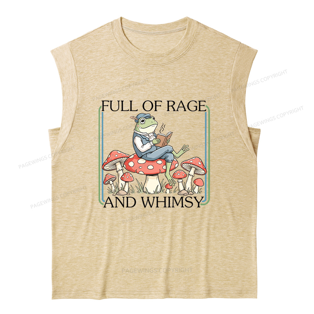 Pagewings Full Of Rage and Whimsy 15482 Bookish Women's Heather Tank Top