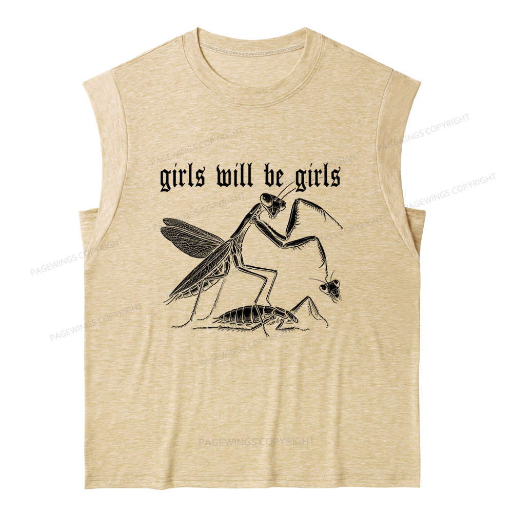 Pagewings Girls Will Be Girls 15526 Bookish Women's Heather Tank Top