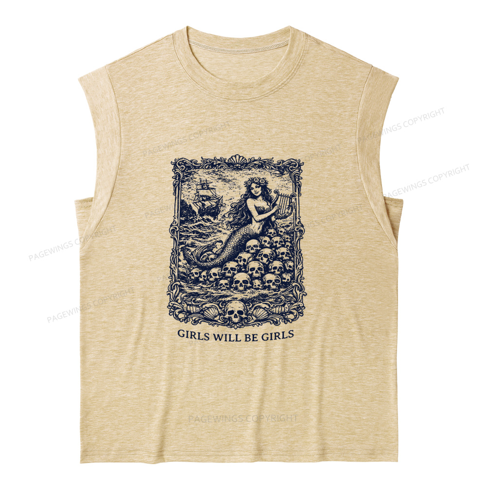Pagewings Girls Will Be Girls 15607 Bookish Women's Heather Tank Top