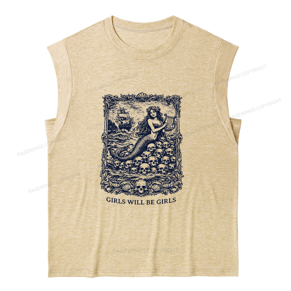 Pagewings Girls Will Be Girls 15607 Bookish Women's Heather Tank Top