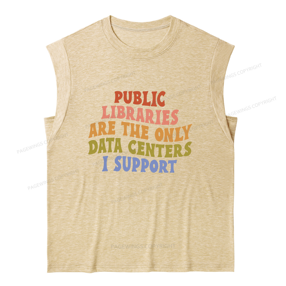 Pagewings Public Libraries Are The Only Data Centers I Support 15898 Bookish Women's Heather Tank Top