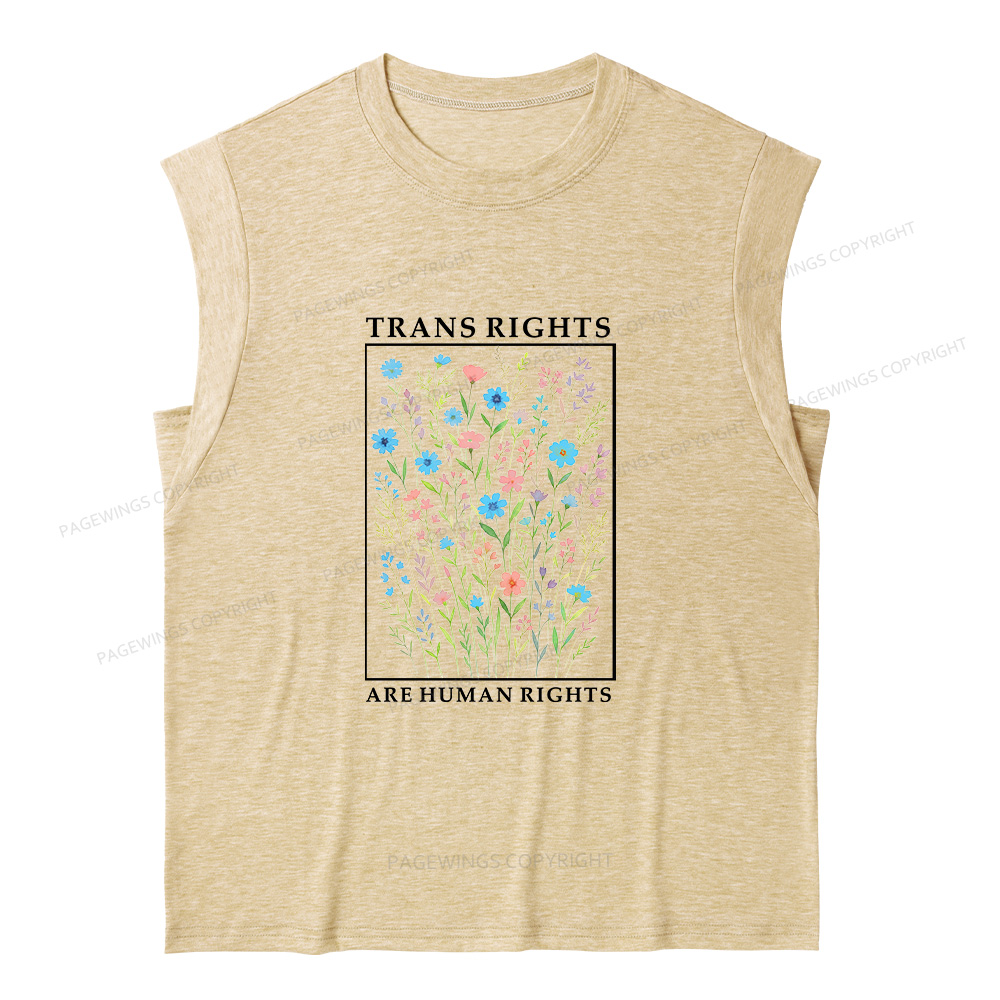 Pagewings Trans Rights Are Human Rights 15266 Bookish Women's Heather Tank Top