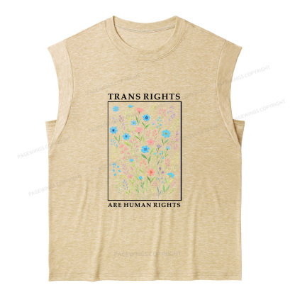 Pagewings Trans Rights Are Human Rights 15266 Bookish Women's Heather Tank Top