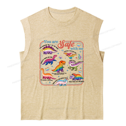 Pagewings You Are Safe With Me 15899 Bookish Women's Heather Tank Top