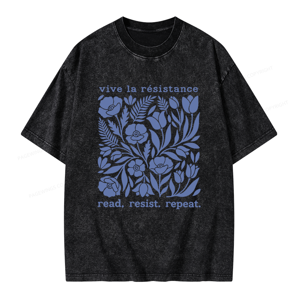 Pagewings Read Resist Repeat Unisex Washed T-shirt