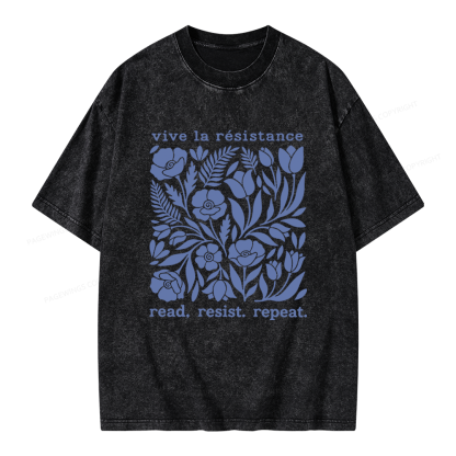 Pagewings Read Resist Repeat Unisex Washed T-shirt