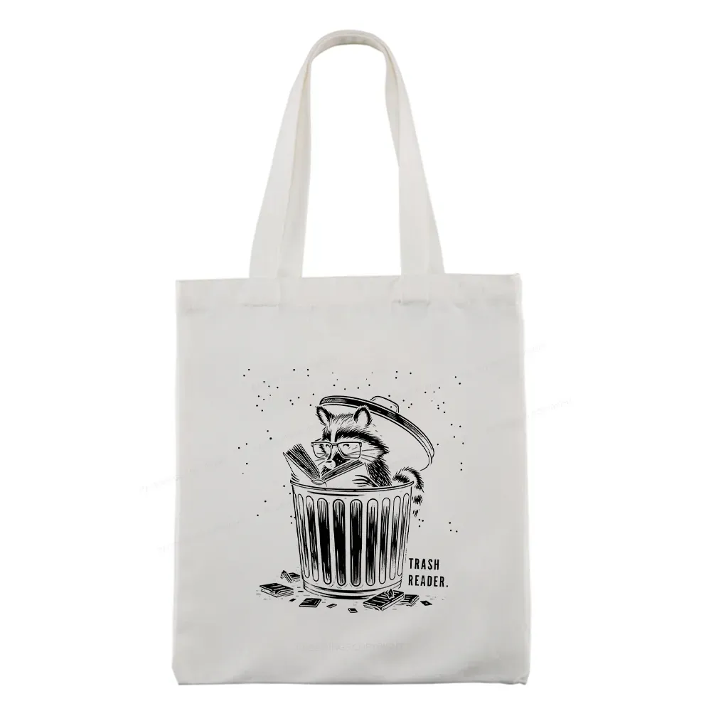 Pagewings Trash Reader Raccoon - Book Quote Tote Bag