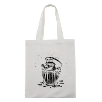 Pagewings Trash Reader Raccoon - Book Quote Tote Bag