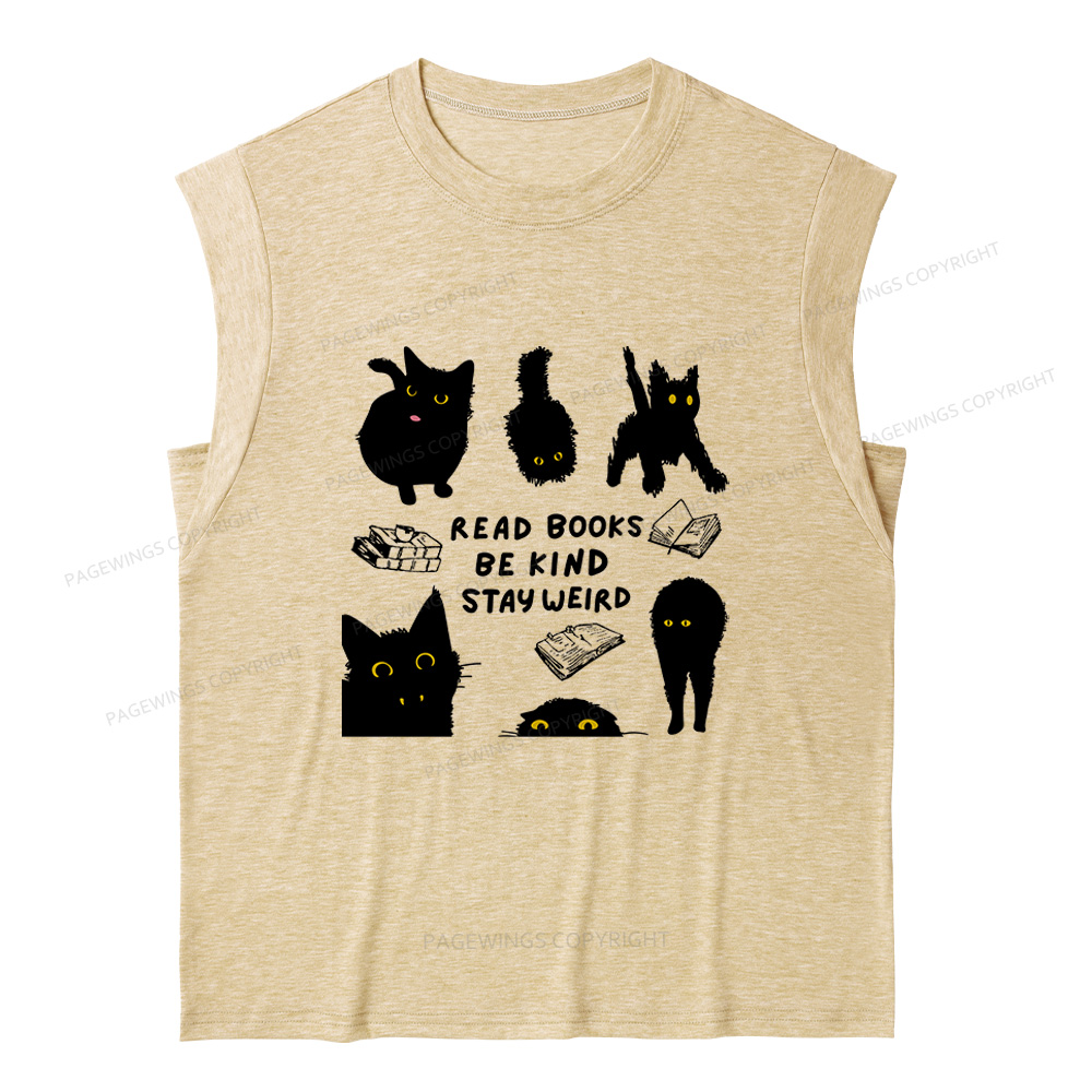 Pagewings Read Books Be Kind Stay Weird 12963 Bookish Women's Heather Tank Top
