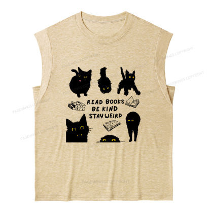 Pagewings Read Books Be Kind Stay Weird 12963 Bookish Women's Heather Tank Top
