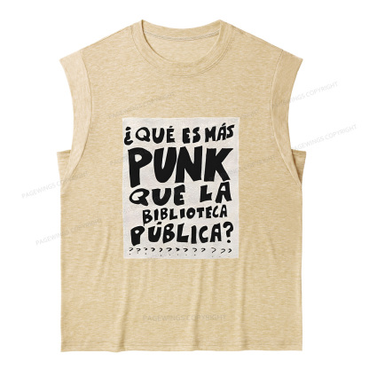 Pagewings What's More Punk Than The Public Library 12662 Bookish Women's Heather Tank Top