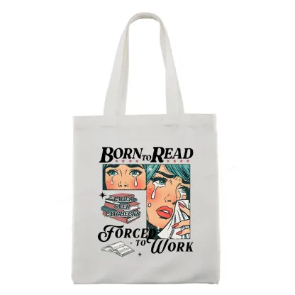 Pagewings Born To Read Bookish Tote Bag