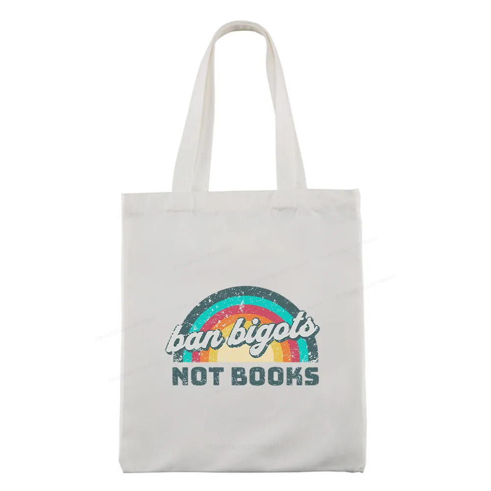 Pagewings Ban Bigots Not Books Tote Bag