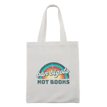 Pagewings Ban Bigots Not Books Tote Bag