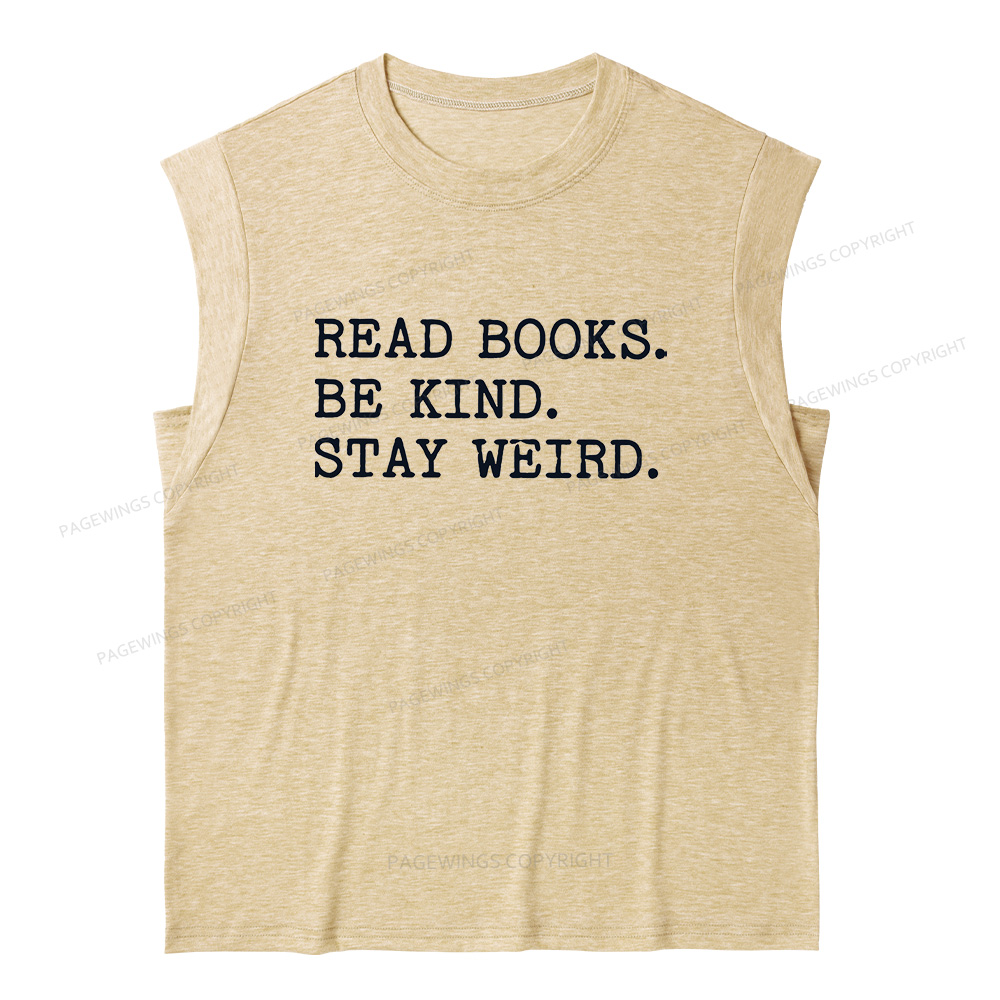 Pagewings Read Books Be Kind Stay Weird 16409 Bookish Women's Heather Tank Top