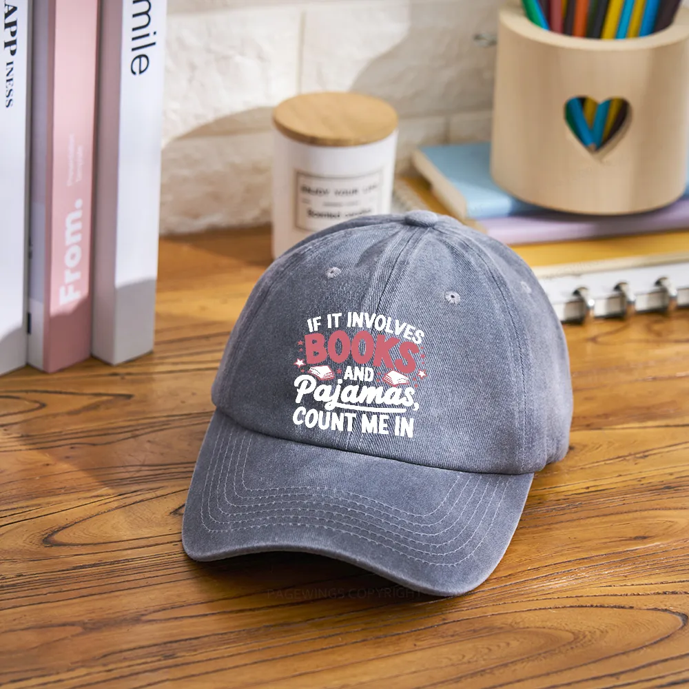 Pagewing Lover Funny Book Reading Washed Cap