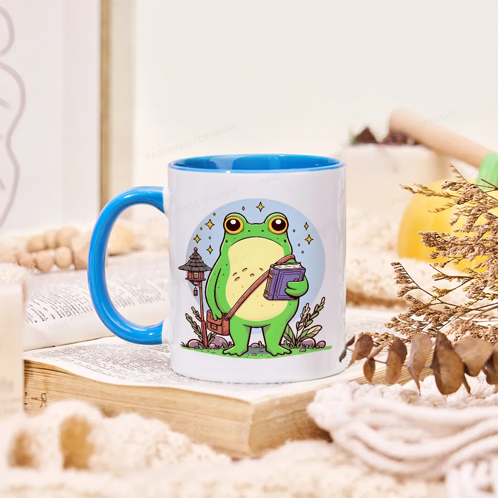 Pagewings Frog Reading Book Mug