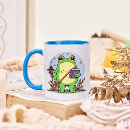 Pagewings Frog Reading Book Mug