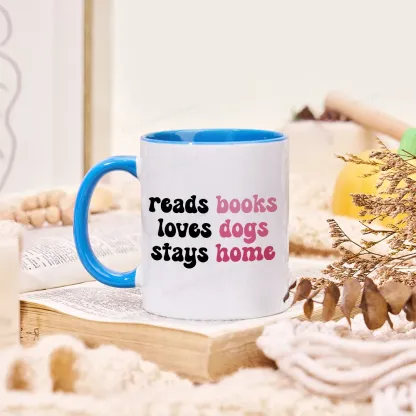 Pagewing Read Books & Love Dogs & Stay Home Mug