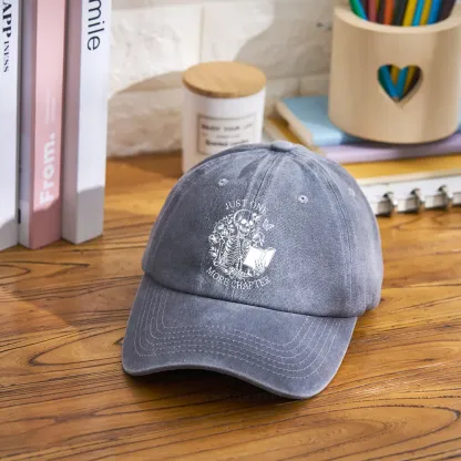 Pagewing One More Chapter Skeleton Unisex Tee Washed Cap
