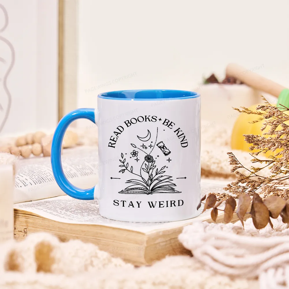 Pagewings Comfort Colors Read Books Be Kind Stay Weird Mug