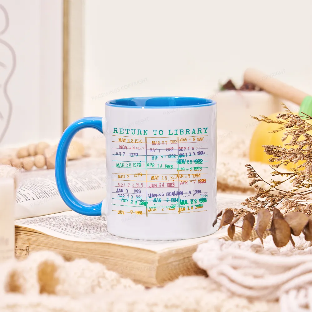 Pagewing Vintage Library Rainbow Mug