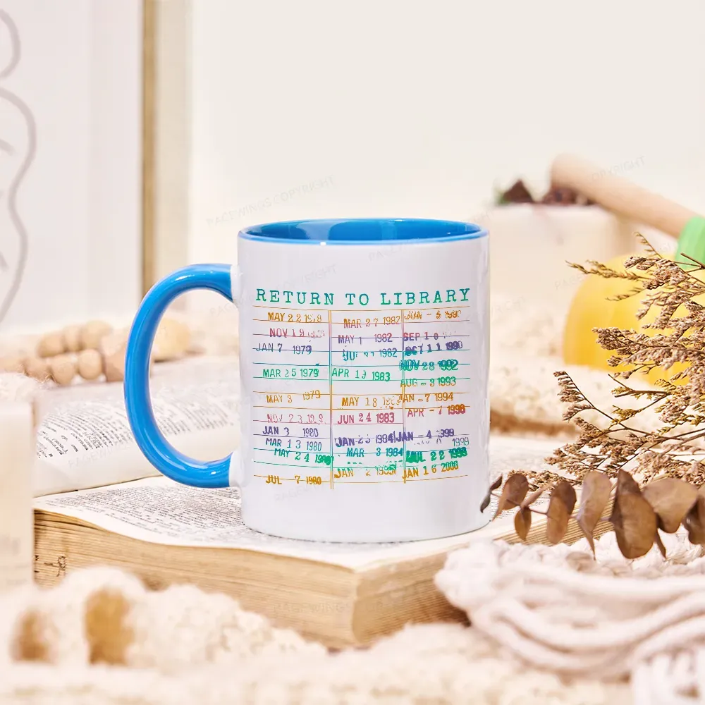 Pagewing Vintage Library Rainbow Mug