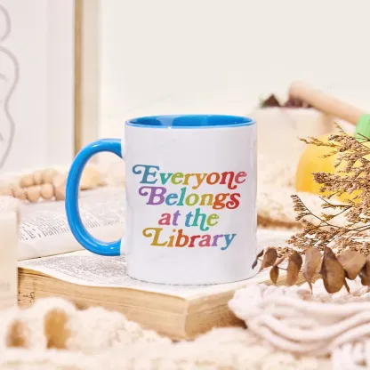 Pagewings Everyone belongs at the library Mug