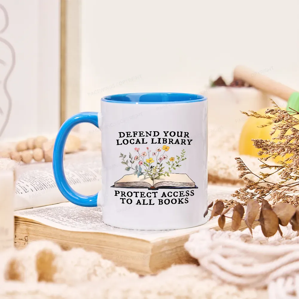 Pagewings Books Save Lives Protect Libraries Mug