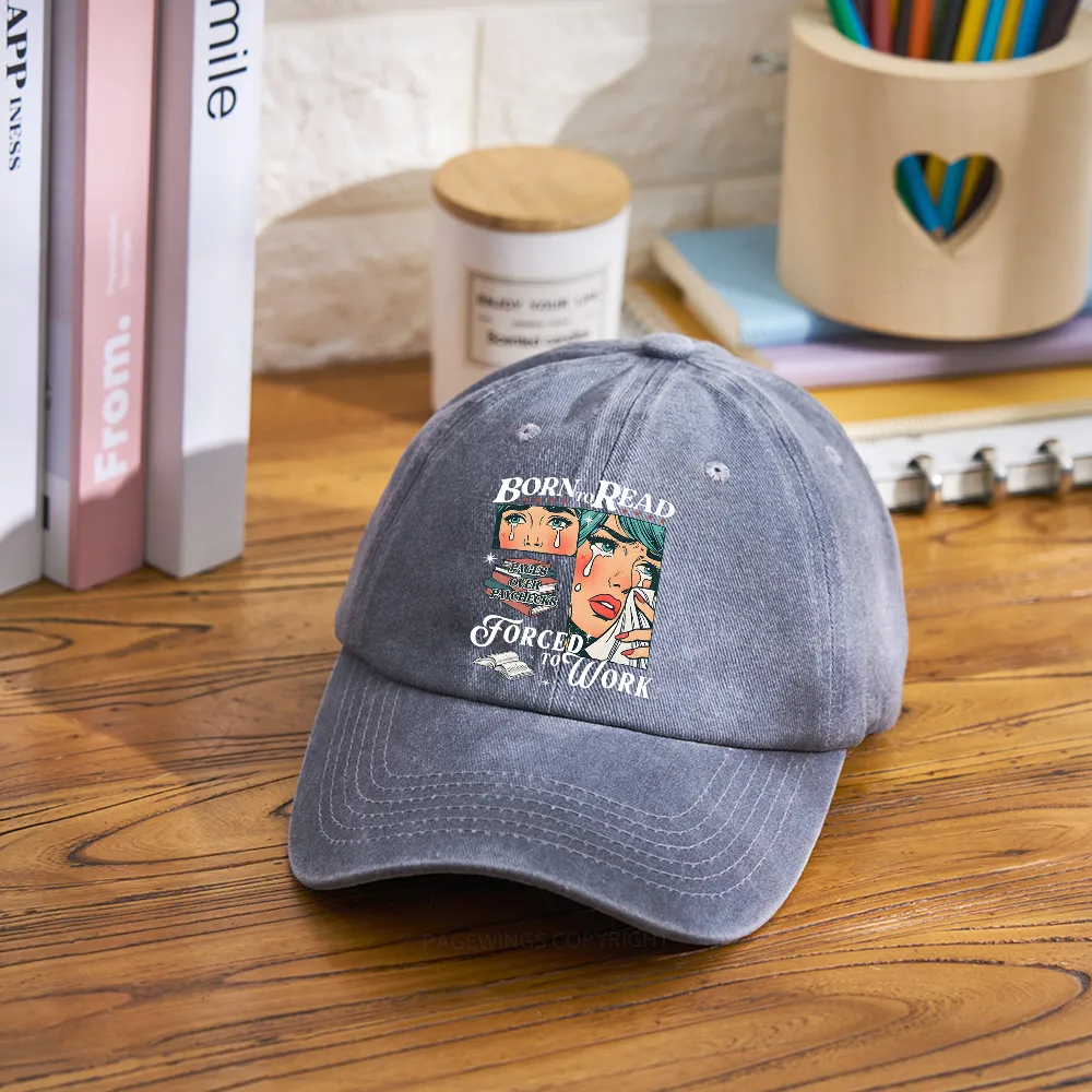 Pagewings Born To Read Bookish Washed Cap