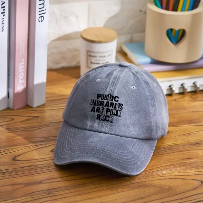 Pagewings Public Libraries Are Punk Rock Washed Cap