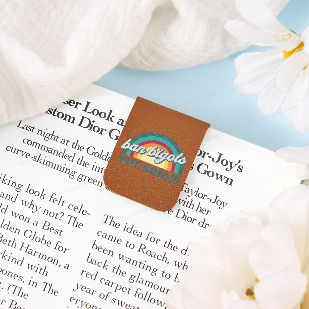 Pagewings Ban Bigots Not Books Feathers Quotes Magnetic Bookmark