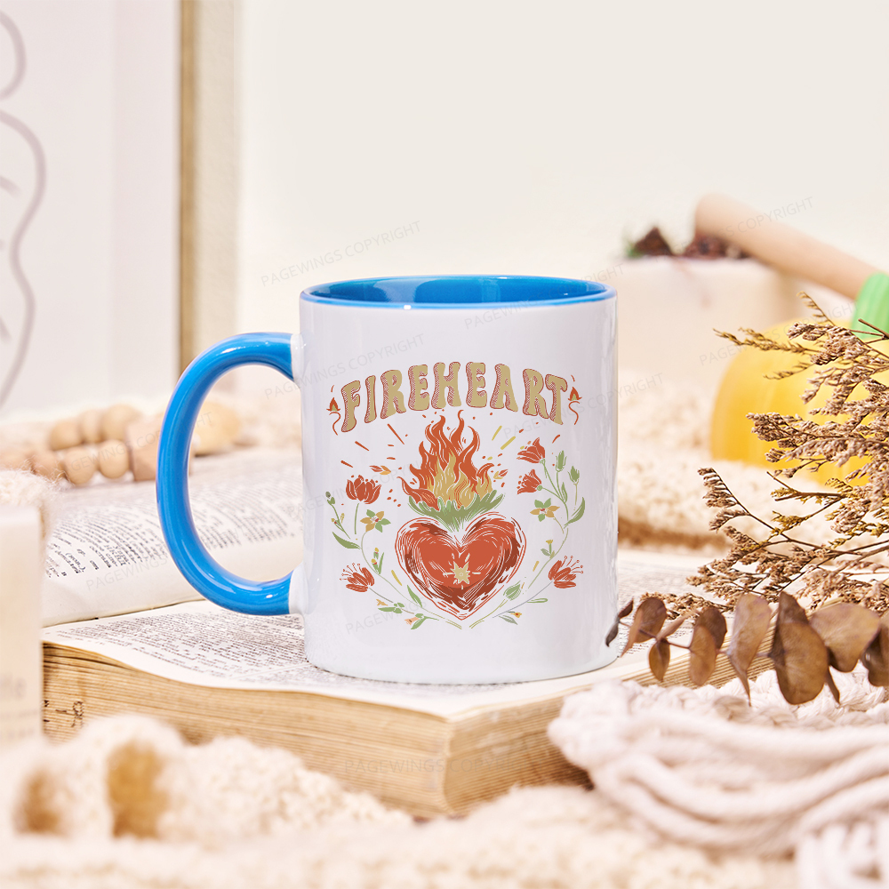 Pagewings Vintage Fire-heart Mug